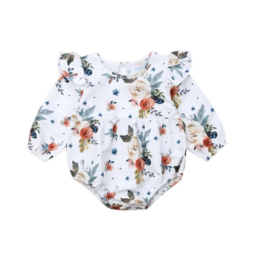 0 18M Newborn Baby Girl Bodysuits Clothes Flower