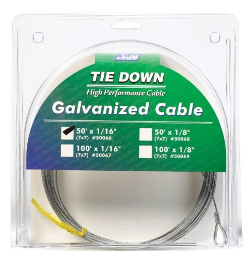 Tie Down Eng 50066 Pre-Cut Galvanized Cable  50 ft.