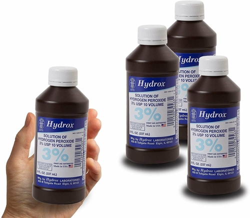 Hydrogen Peroxide 3%. 12 Bottles of Topical Solution. 8 oz. Bottles.