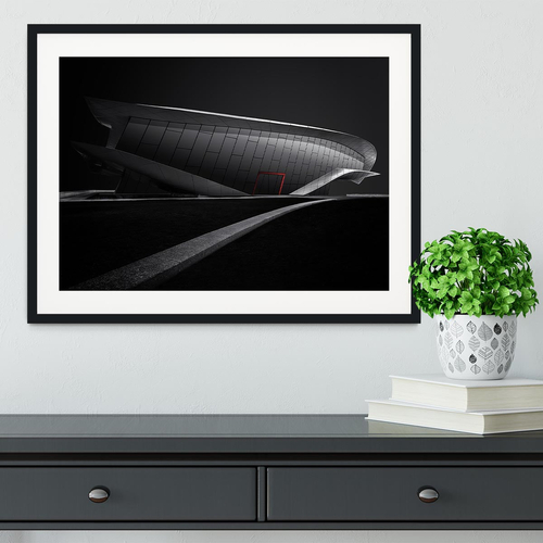 Greyscale Acrhitecture With A Glance Of Red Framed Print