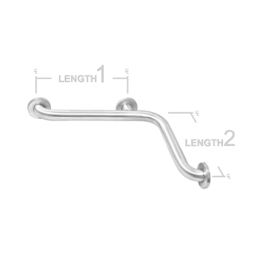 AJW UG120-G3016 30 X 16 In. Exposed Flange- 1.25 In. Diameter Grab Bar