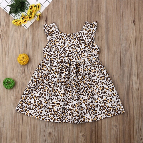 Pudcoco Newly 2019 Leopard Print Dresses for Kids