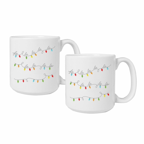 Cathys Concepts H18-3900FAST 3.8 in. Fa La La 20 oz. Large Coffee Mugs