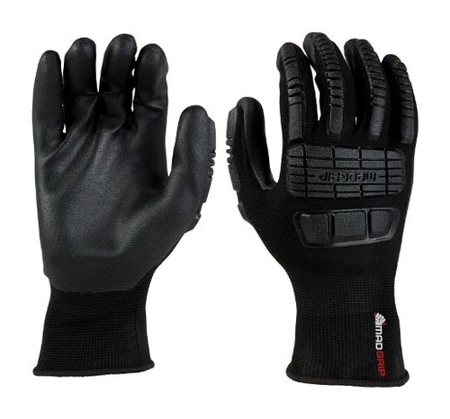 Mad-Grip 0MG14F5BLKL Large Ergo Impact Work Gloves  Black