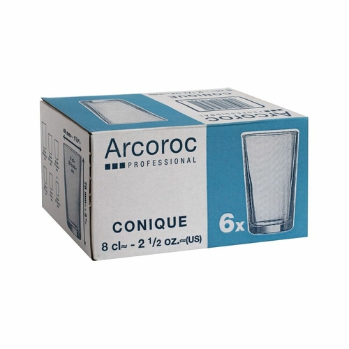 Glass Arcoroc Conique Transparent Glass (6 Units) (8 cl)