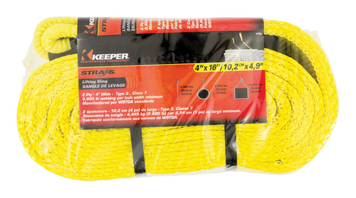 Keeper 8875106 16 ft. Yellow Lifting Sling, 22000 lbs