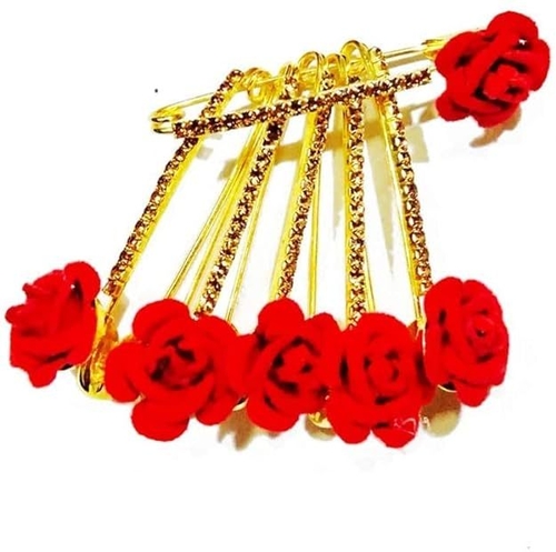 Designer Single Line Saree Pin Hijab Safety - Safety Pin Broach -
