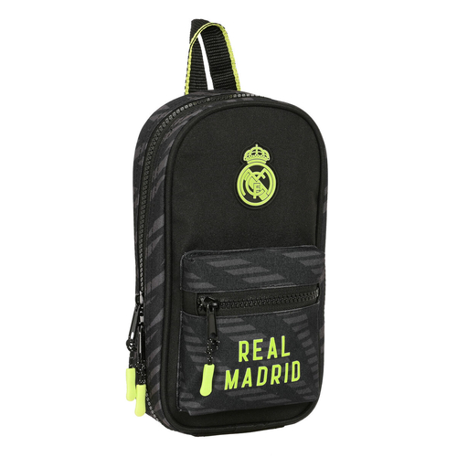 Backpack Pencil Case Real Madrid C.F. Black (12 x 23 x 5 cm) (33