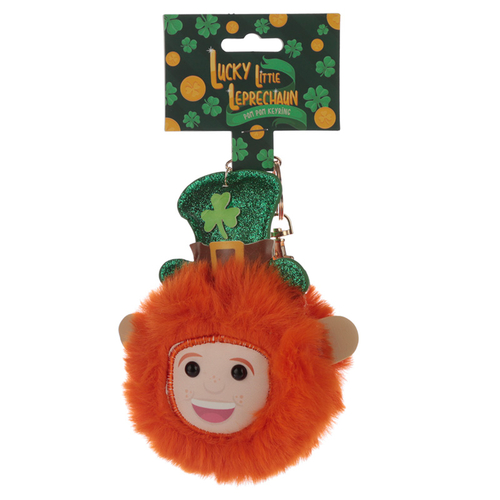 Fun Collectable Pom Pom Keyring - Lucky Leprechaun