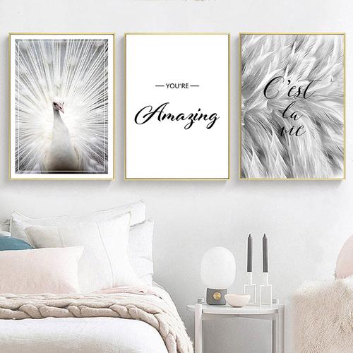 Scandinavian Peacock Canvas Painting