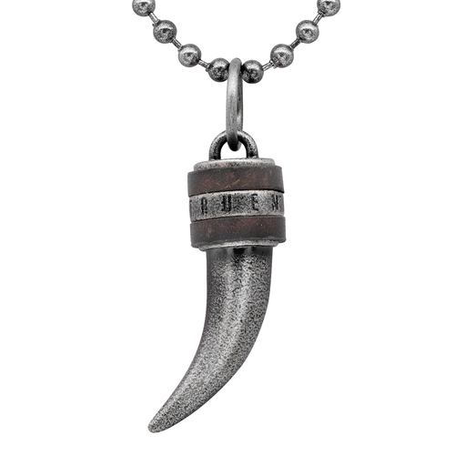 Steel Tribal wolf tooth Necklace