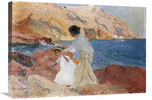 Global Gallery GCS-267324-30-142 30 in. Clotilde & Elena on the Rocks&