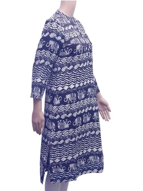 Rayon Elephant Printed Women’s Kurti In Black