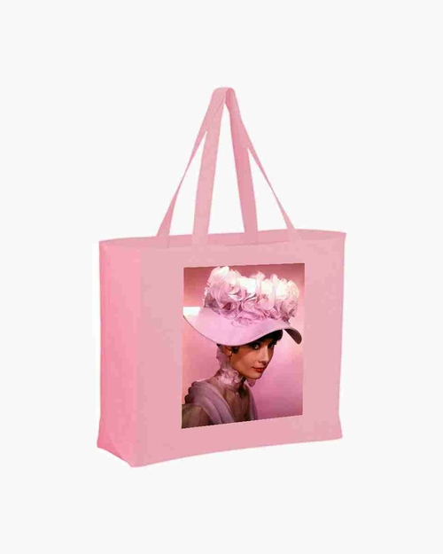 Audrey Hepburn Pink Tote Grocery, Beach New   Bag