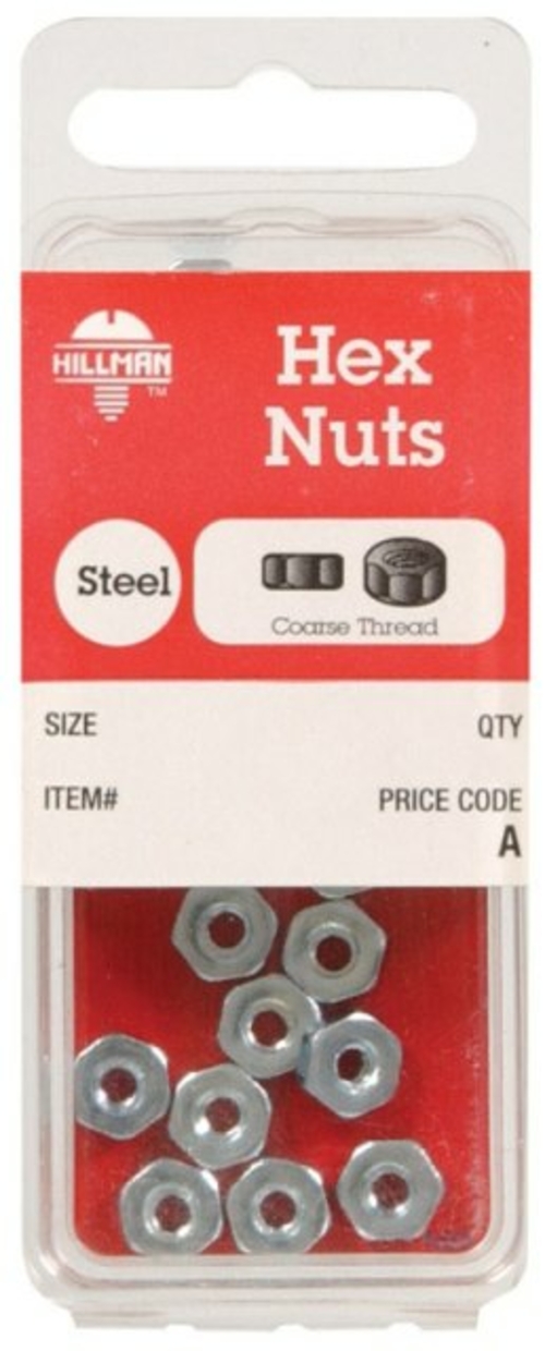 Hillman 6203 8-32 Hex Head Machine Screw Nut - pack of 10