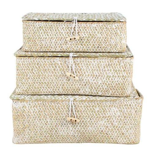 White Haven Rectangle Storage Boxes Set Of 3