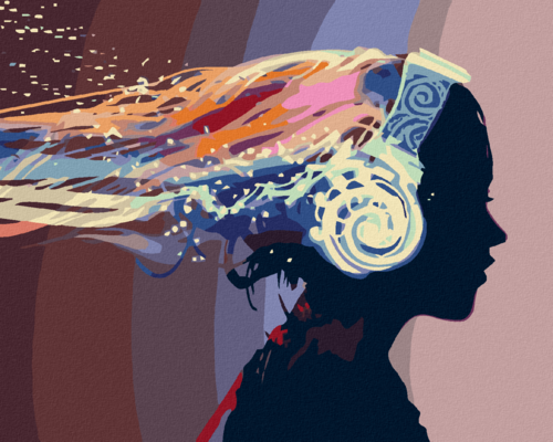 Paint by Numbers - WOMAN WITH HEADPHONES