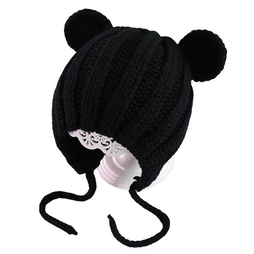 With Ears Lace up Children Gift Solid Kids Hat