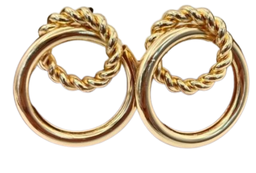 Twist Design Circle Drop Earring