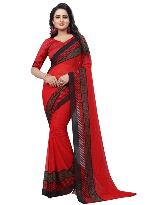 Generic Women's Georgette Saree(Multi, 5.5-6mtrs)