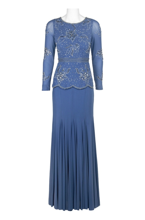 Decode Scoop Neck Long Sleeve Popover Embellished Bodice Zipper Back