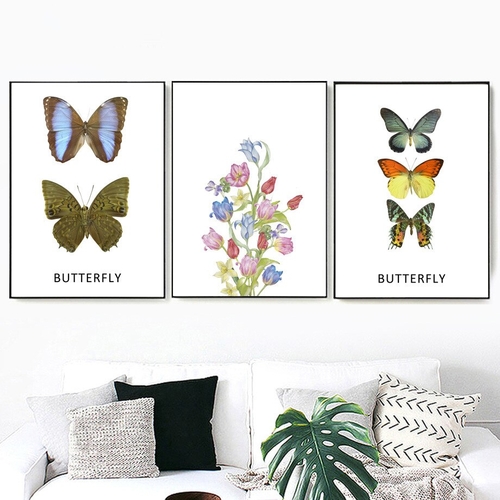 Butterfly Flower Nordic Posters And