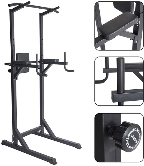 Bosonshop Power Tower Adjustable Multi-Function Strength Training Dip