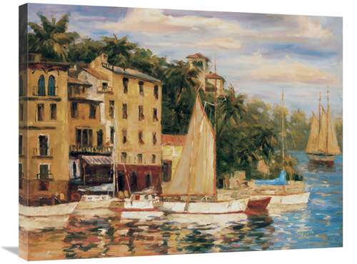 Global Gallery GCS-126676-2432-142 24 x 32 in. San Miguel Harbor Art P