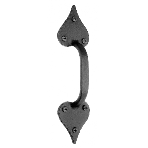 Acorn RP2BP Rough Iron 9" Heart Door Pull - Black 