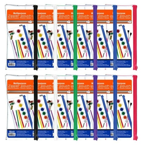 Bazic Products BAZ806-12 Multipurpose Clear Zipper Pouch - 12 Each
