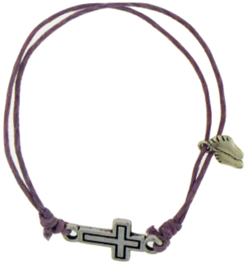 Solid Rock Jewelry 144700 Lavender Cotton Adjustable Friendship with C