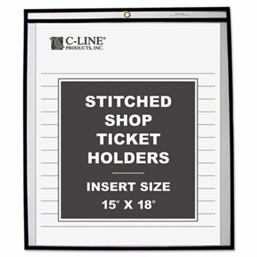 C-Line 46158 Shop Ticket Holders  Stitched  Both Sides Clear  15 x18  