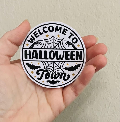 Welcome With Spiderweb-Halloweentown Sticker/Magnet