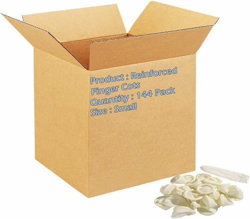 Disposable Reinforced Finger Cots. Box of 144 Unrolled Finger Cots for