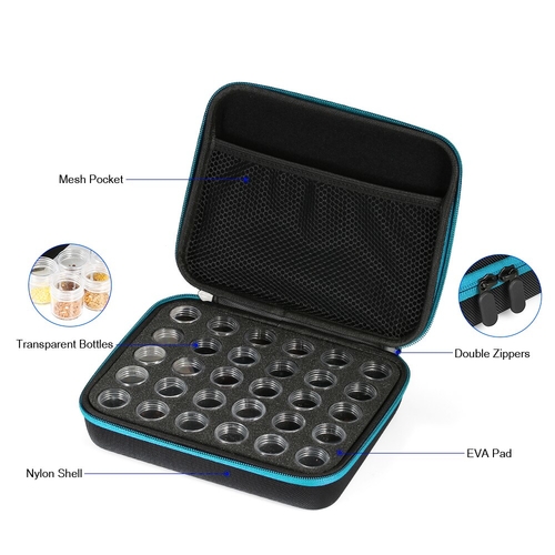 30 Bottles Rhinestones Storage Box Shockproof