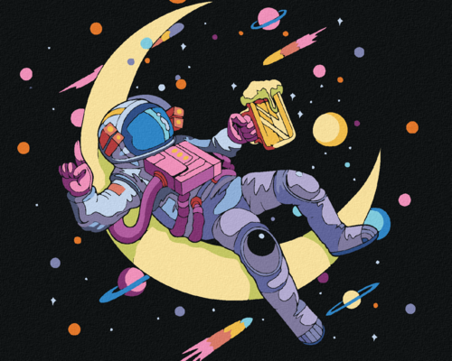 Paint by Numbers - ASTRONAUT AND BEER