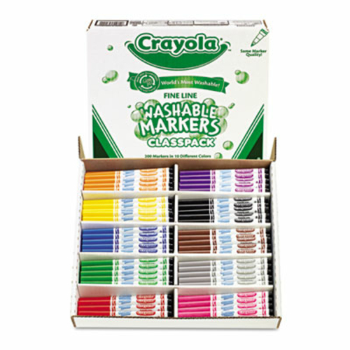 Crayola 588211 Washable Classpack Markers  Fine Point  Eight Assorted 