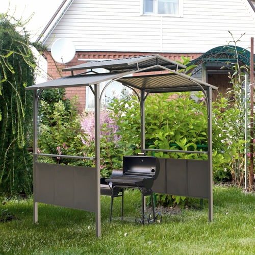 Outsunny 8' x 5' Grill Gazebo Outdoor BBQ Gazebo Canopy with Side