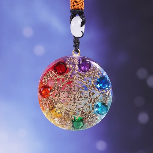 Rainbow Orgone Pendant Generator Energy Accumulator Emf