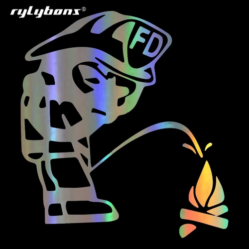 Rylybons FIREFIGHTER PEEING ON FIRE JDM Car Bumper