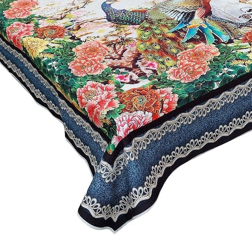 Stitch weave Chennile Soft Fabric Printed Table Cover 36 x 54 Inches,