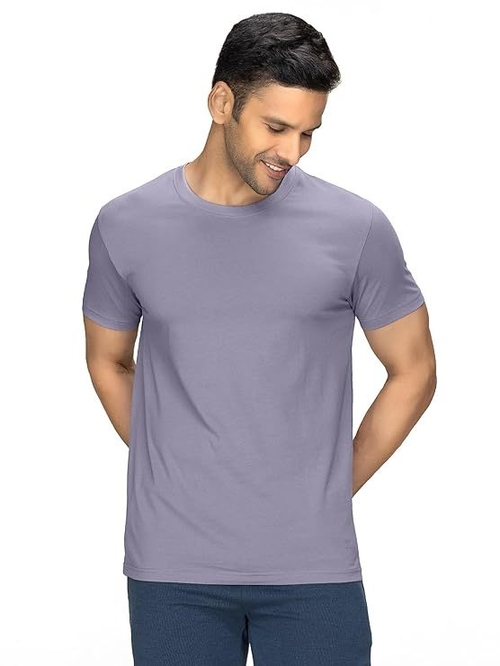 Mens Cotton Solid Regular Fit Round Neck Half Sleeves T-Shirt
