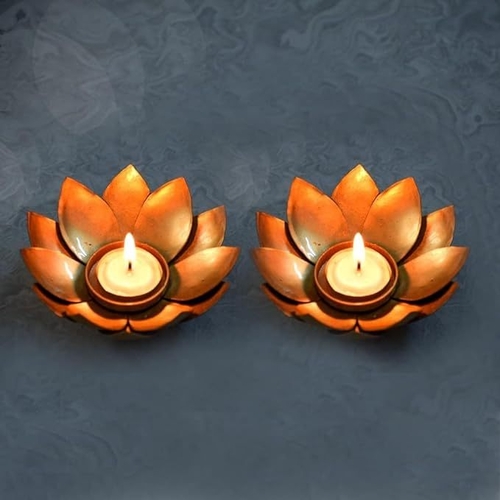 Lotus Shape Candle Stand with Tea Light Holder for Home/Office