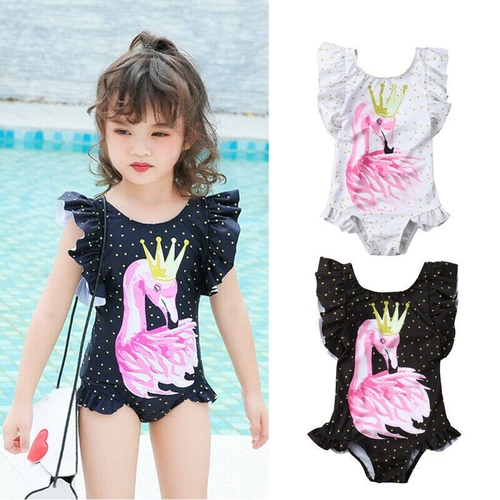 Fashion Kids Baby Girls Flamingo Swimwear Summer