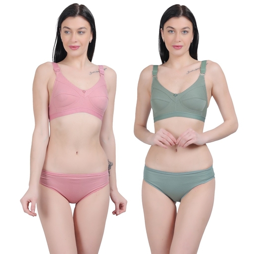 Women Bikini C Cup Non Padded Bra & Panty Women Non Padded Lingerie