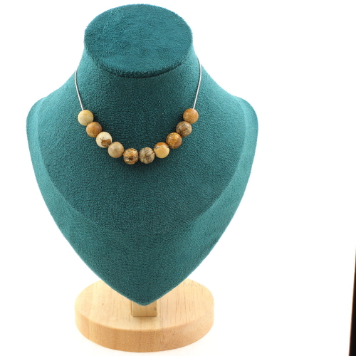 Landscape Jasper 8 mm 10 beads necklace