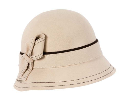 Cream felt bucket hat