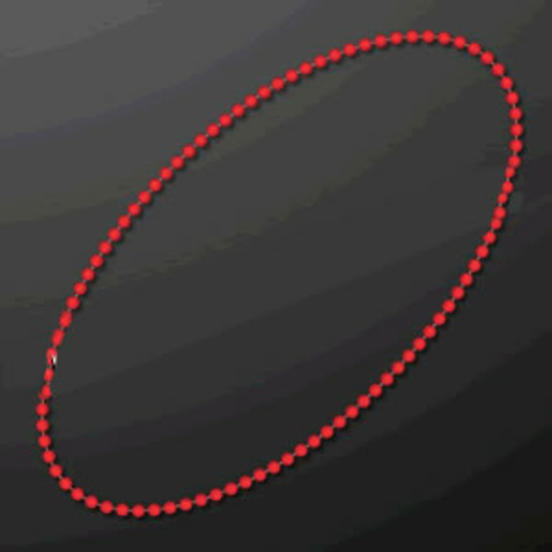 Blinkee A450 Smooth Round Opaque Bead Mardi Gras Necklace, Red - P