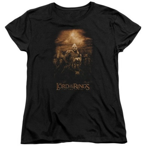 Trevco Lor-Riders Of Rohan Short Sleeve Womens Tee- Black - Medium