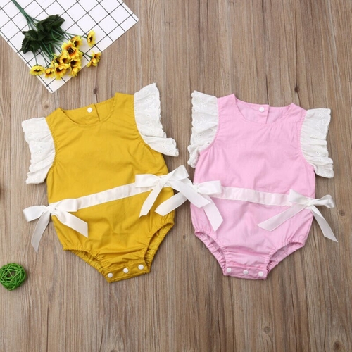 Newborn Kid Baby Girl Clothes Lace Sleeveless